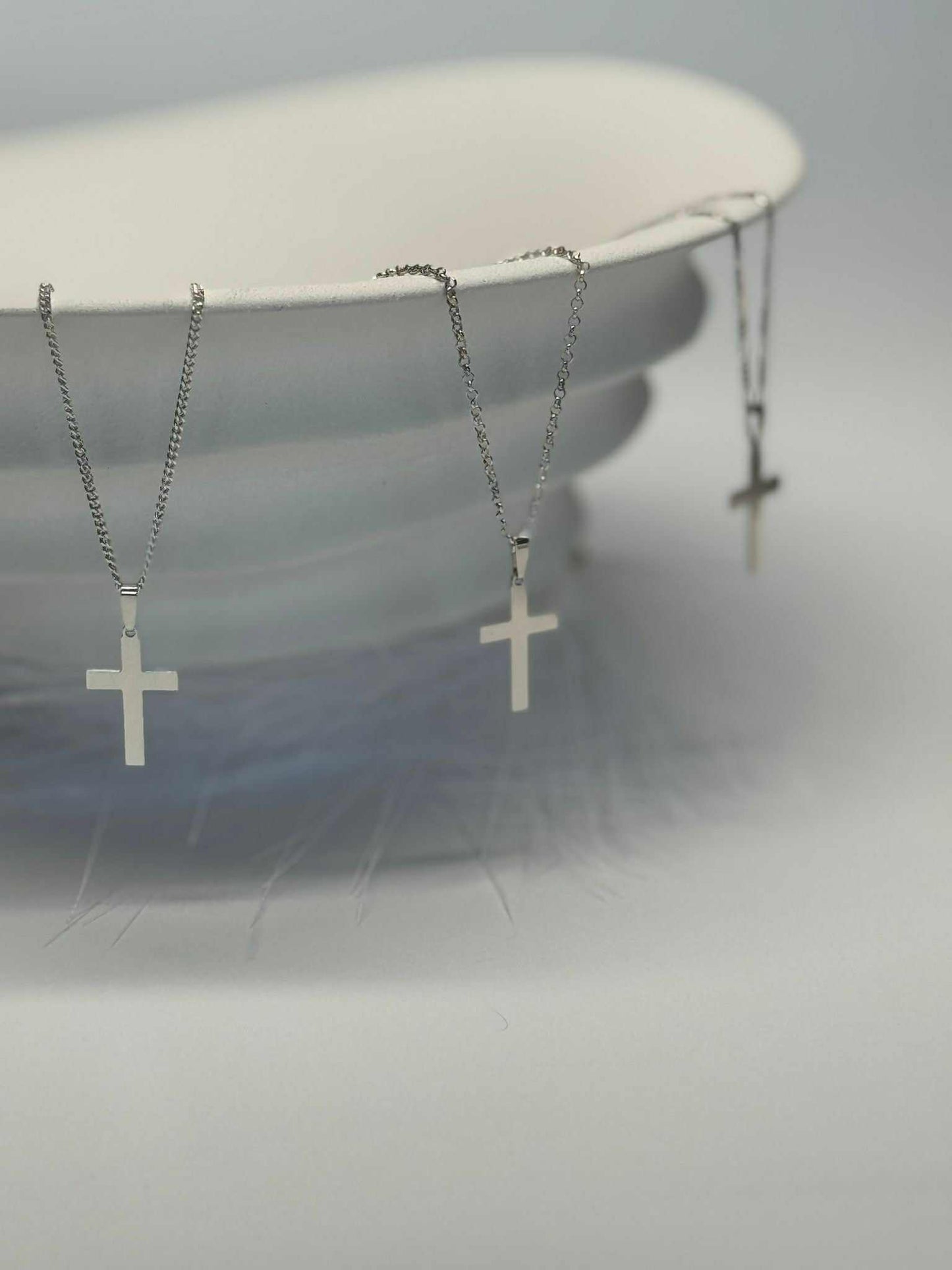 Personalized Necklace Cross Pendant with Engraving 925 Silver Rhodium Plated