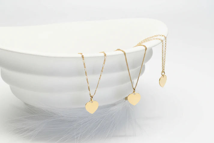 Personalized Necklace Heart Pendant Engraving Initials Names Date 925 Silver 18K Gold Plated (Copy) (Copy)