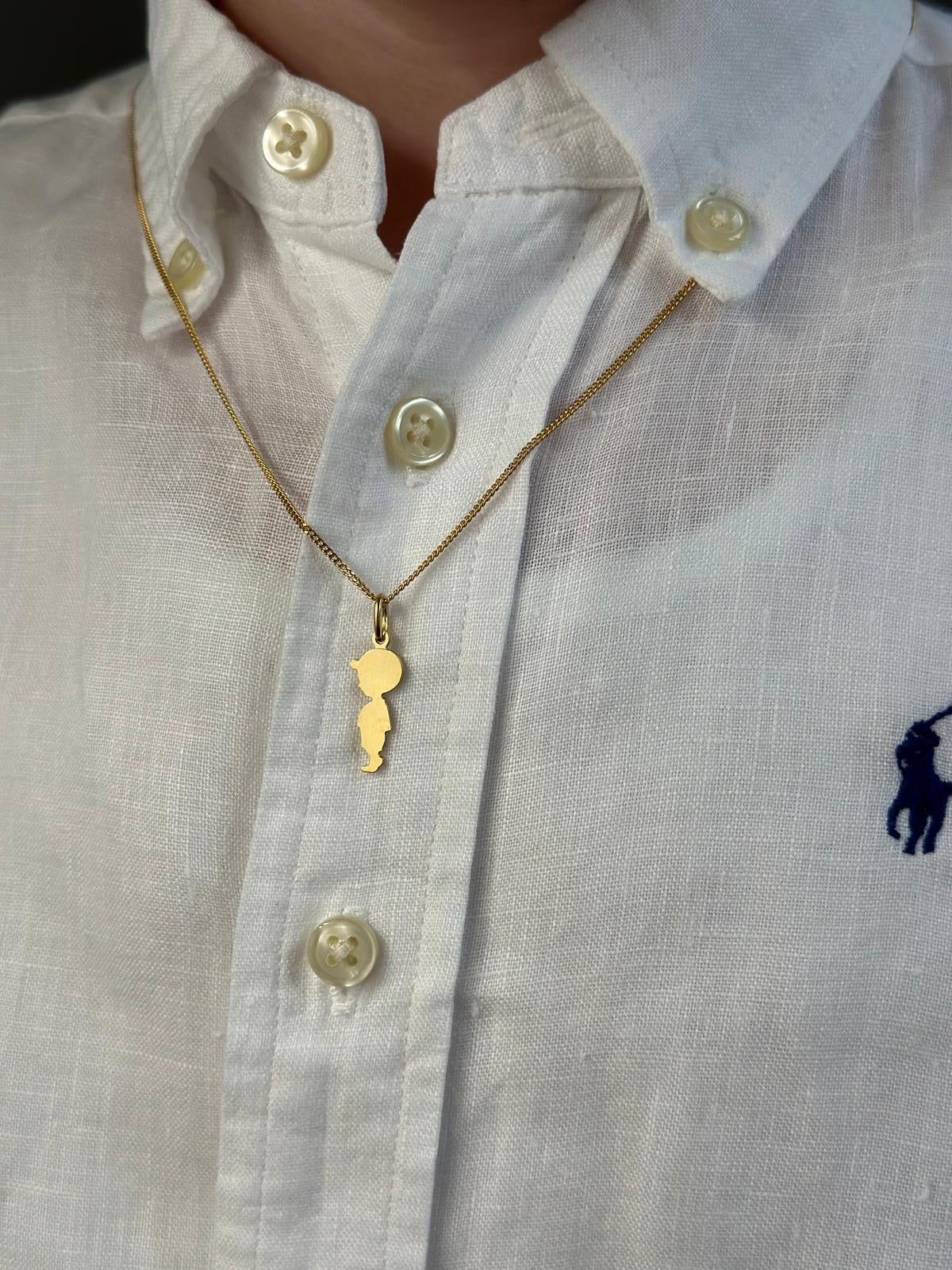 Personalized Necklace Boys Pendant Engraving 925 Silver 18k Gold Plated