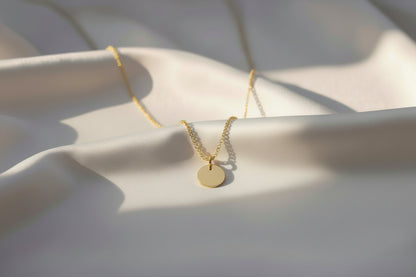 Personalized Necklace Round Pendant Paw Print or Nose Print 925 Silver 18K Gold Plated