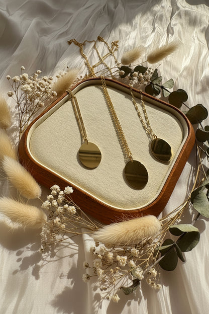 Personalized Necklace Engraving Oval Pendant 18 x 24 mm 925 Silver 18K Gold Plated
