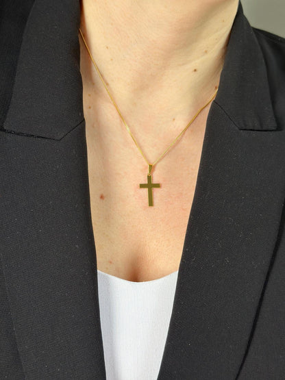 Personalized Cross Necklace Pendant Engraving 925 Silver 18K Gold Plated