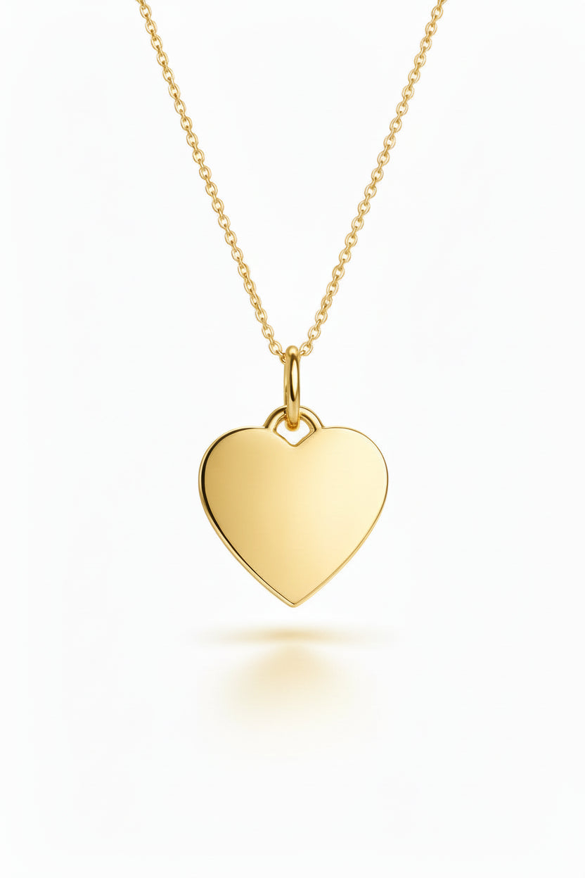 Personalized Heart Necklace with Engraving 925 Sterling Silver 18K Gold Plated