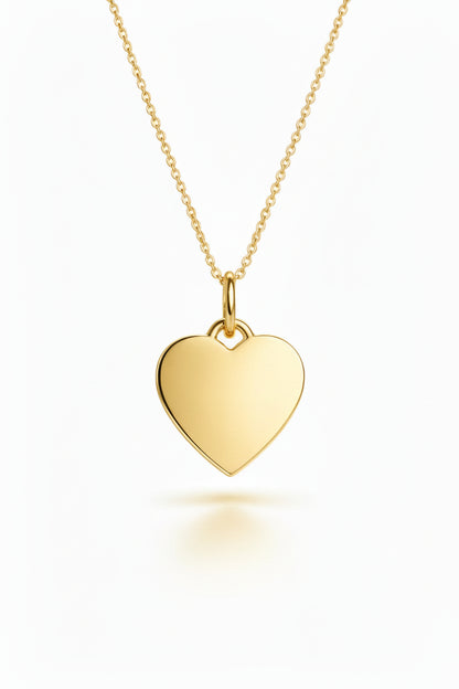 Personalized Heart Necklace with Engraving 925 Sterling Silver 18K Gold Plated