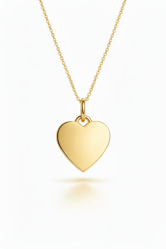 Personalized Heart Necklace with Engraving 925 Sterling Silver 18K Gold Plated