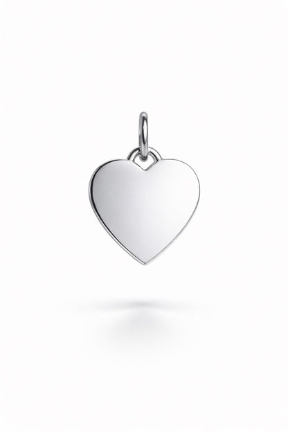 Personalized Heart Necklace Pendant Engraving Zodiac Sign 925 Silver Rhodium Plated