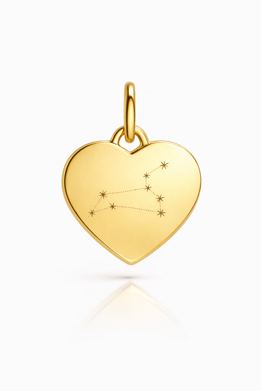 Personalized Heart Necklace Pendant Engraving Zodiac Sign 925 Silver 18K Gold Plated