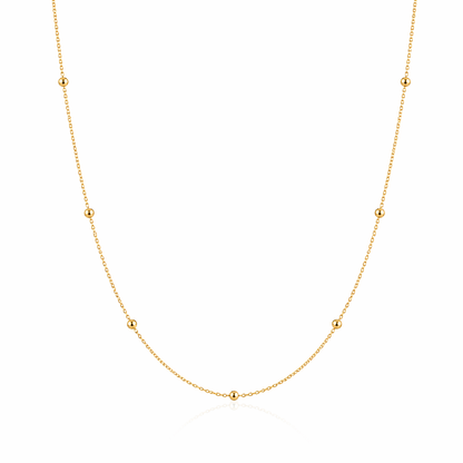Bead Chain 925 Silver 18K Gold Plated 1.2 mm