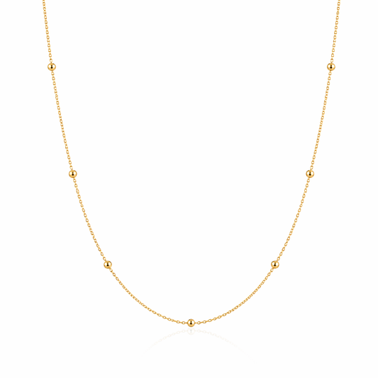 Bead Chain 925 Silver 18K Gold Plated 1.2 mm