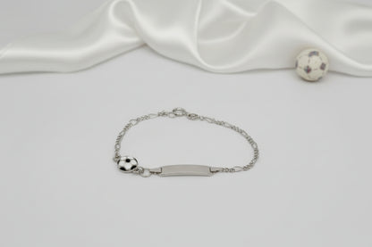 ⚽ Personalized Children's Engraved Bracelet Made of 925 Rhodium-Plated Silver