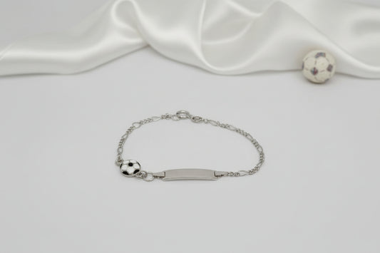 ⚽ Personalized Children's Engraved Bracelet Made of 925 Rhodium-Plated Silver