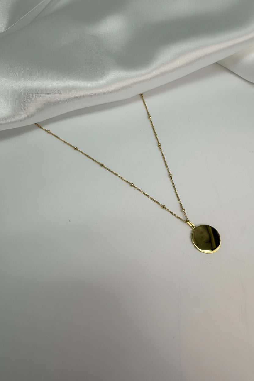 Personalized Engraved Necklace Handprint Footprint Pendant Round 925 Silver 18K Vermeil Gold Plated 14 mm