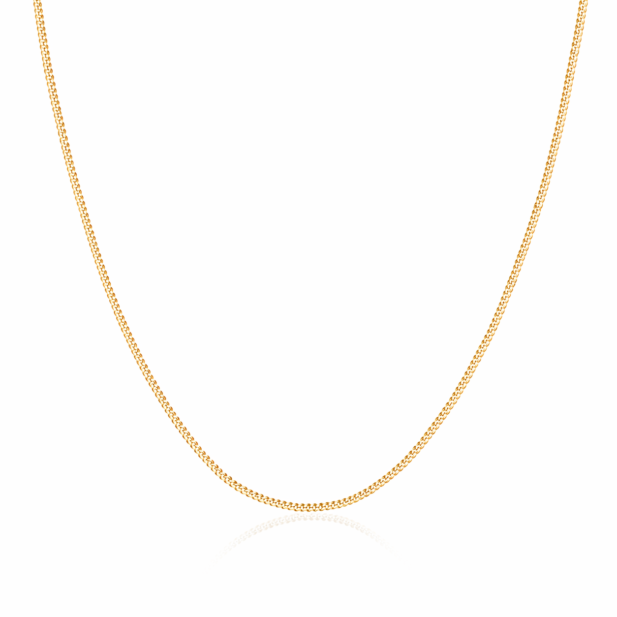 Curb Chain 925 Silver 18K Gold Plated 1.2 mm