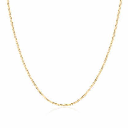 Curb Chain 925 Silver 18K Gold Plated 1.2 mm
