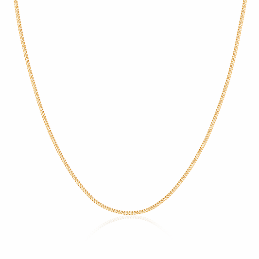 Curb Chain 925 Silver 18K Gold Plated 1.2 mm