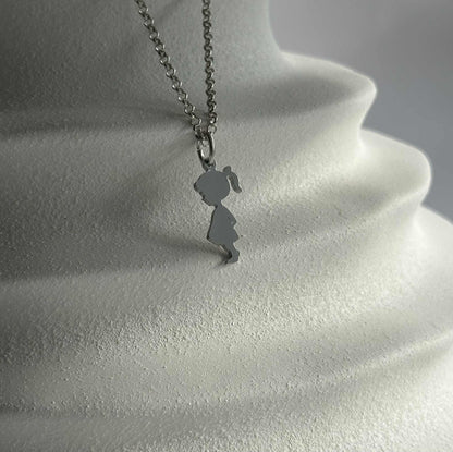 Personalized Girls Necklace Pendant Engraving 925 Silver Rhodium Plated