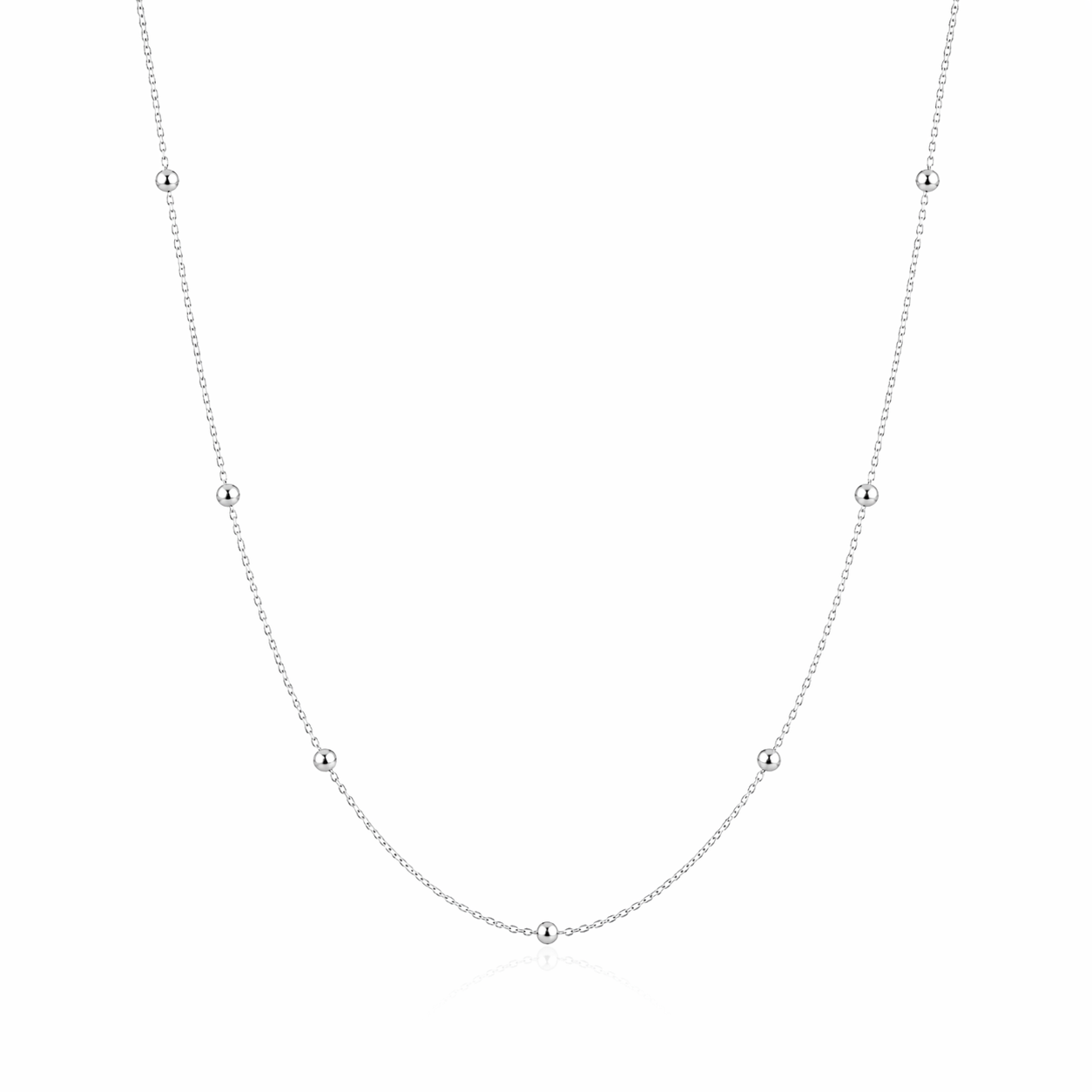 Ball Chain 925 Silver Rhodium Plated 1.2 mm