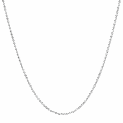 Rope Chain 925 Sterling Silver Rhodium Plated 1.4 mm