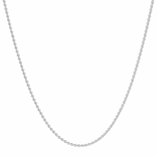 Rope Chain 925 Sterling Silver Rhodium Plated 1.4 mm