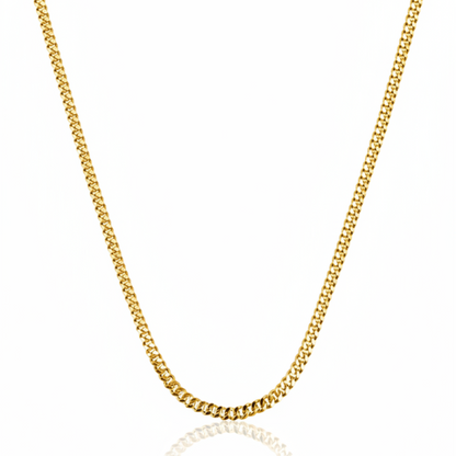 Curb Chain 925 Silver 18K Gold Plated 2.5 mm