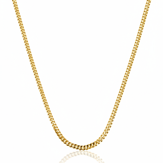 Curb Chain 925 Silver 18K Gold Plated 2.5 mm
