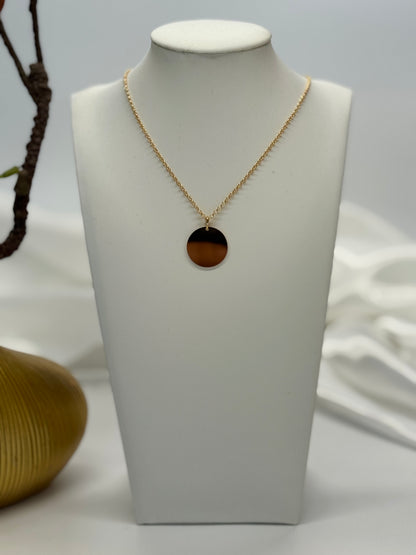 Personalized Necklace Pendant Engraving Round 19 mm Birth Details 925 Silver 18K Gold Plated