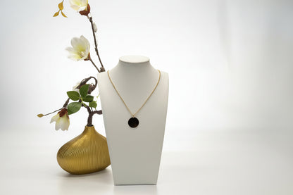 Personalized Necklace Pendant Engraving Round 19 mm 925 Silver 18K Gold Plated