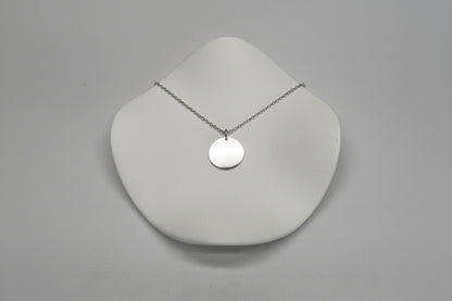 Personalized Necklace Pendant Engraving Round 19 mm Nose Print Paw Print 925 Silver 18K Gold Plated