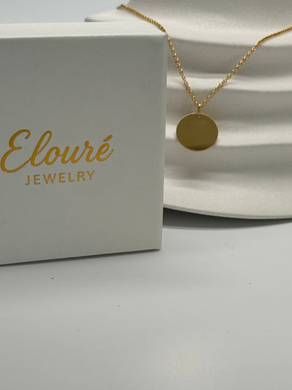 Personalized Men's Necklace Pendant Engraved Zodiac Sign Round 22 mm 925 Silver 18K Gold Plated
