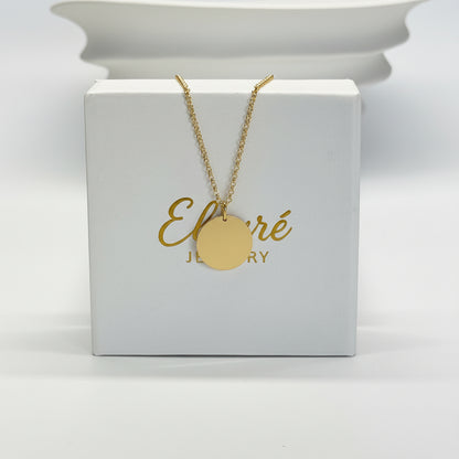 Personalized Necklace Pendant Engraving Round 19 mm Zodiac Sign 925 Silver 18K Gold Plated