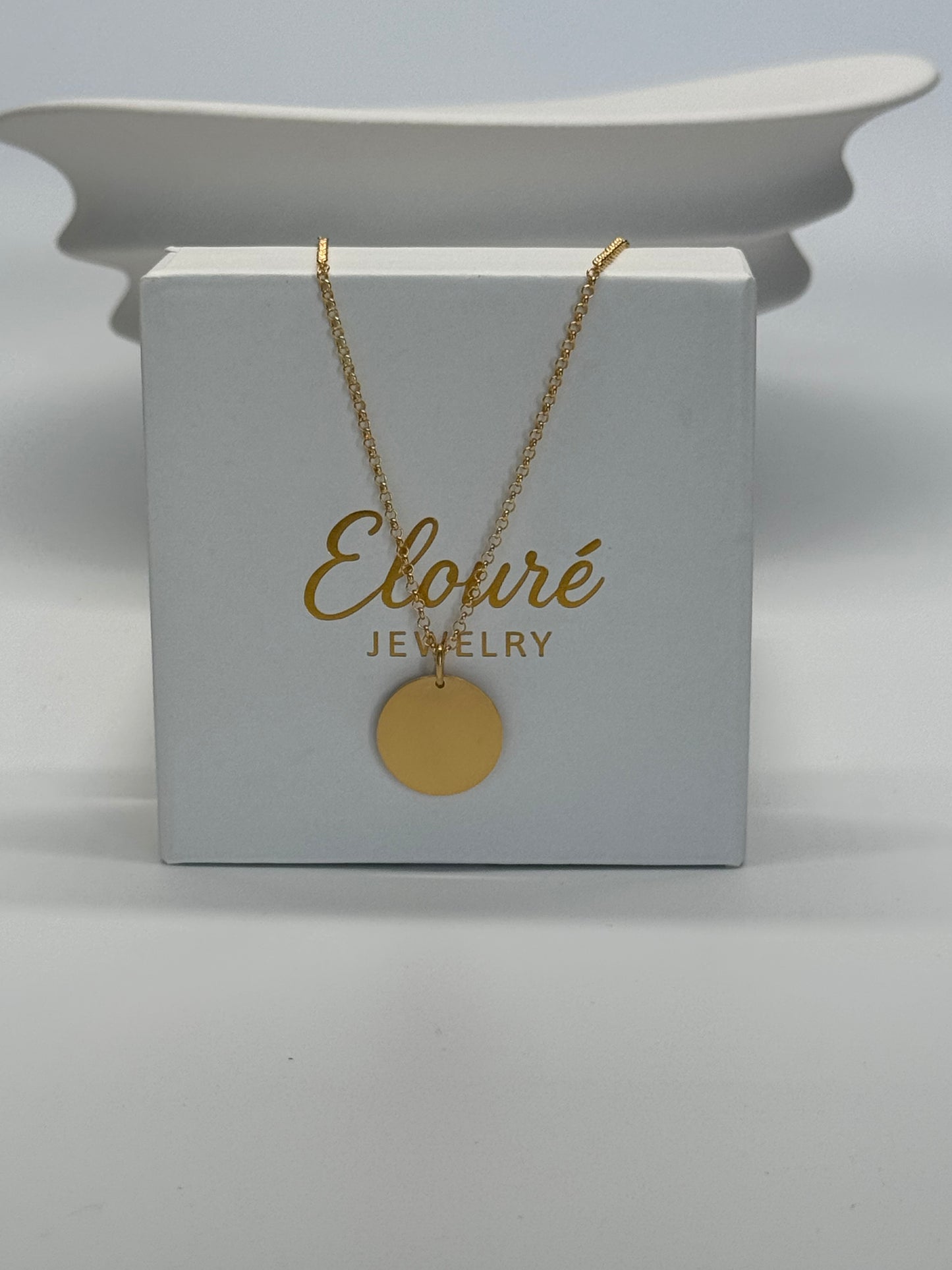 Personalized Necklace Pendant Engraving Round 19 mm Pictures Graphics 925 Silver 18K Gold Plated