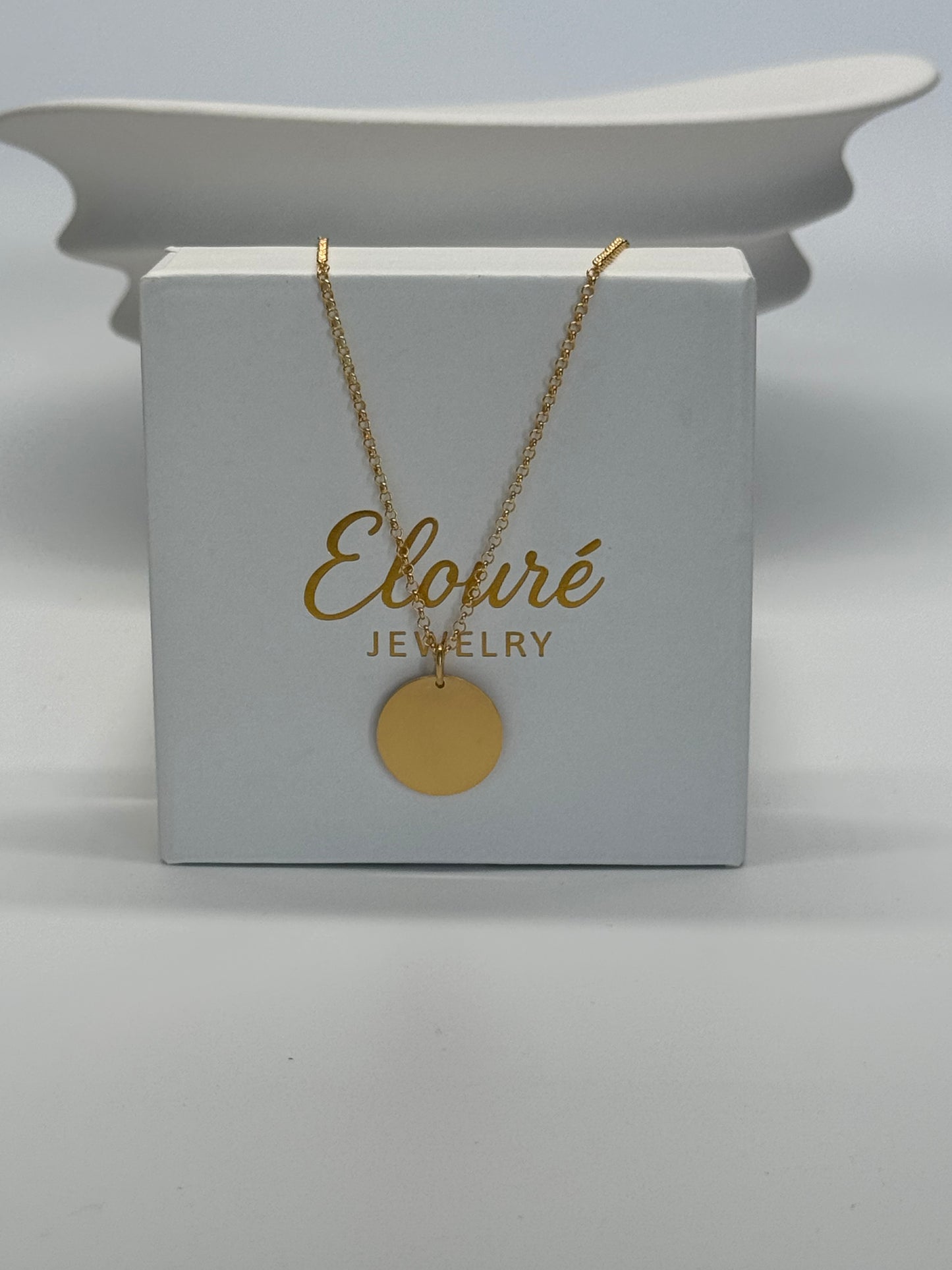 Men's Personalized Necklace Pendant Engraving Handprint Footprint Round 22 mm 925 Silver 18K Gold Plated