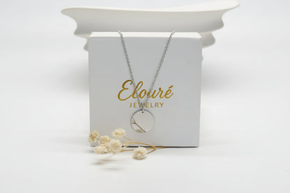 Personalized Necklace Pendant Engraving Round 19 mm Own Handwriting 925 Silver Rhodium Plated