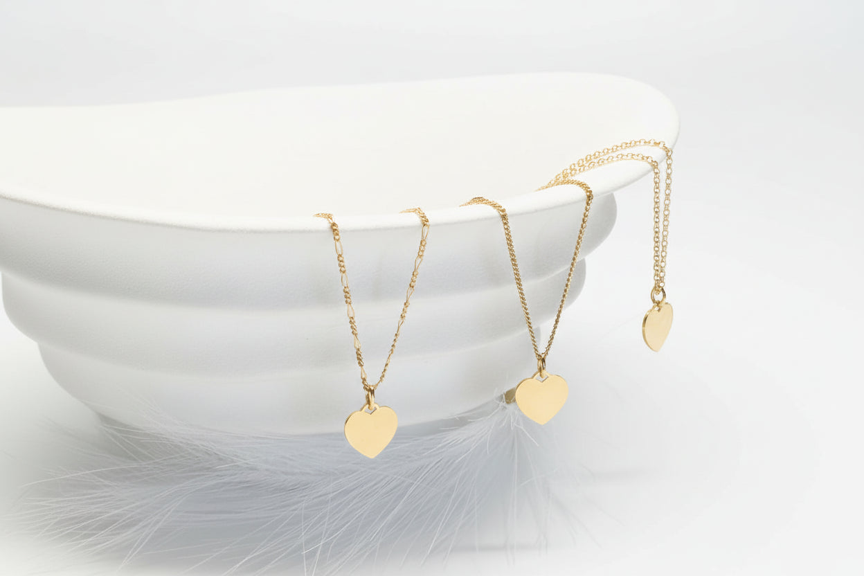 Heart Pendant Engraving Own Handwriting Personalized Engraved Necklace 925 Silver 18K Gold Plated