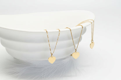 Heart Pendant Engraving Own Handwriting Personalized Engraved Necklace 925 Silver 18K Gold Plated