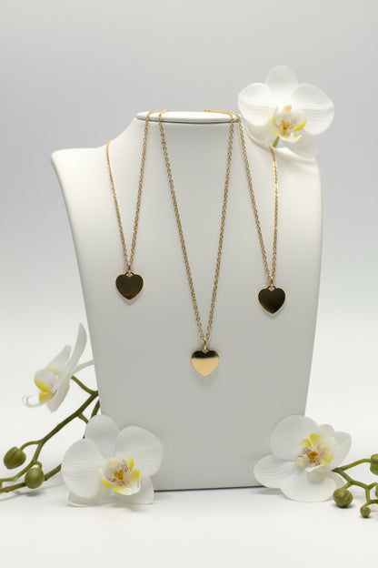 Personalized Heart Necklace Pendant Engraving Zodiac Sign 925 Silver 18K Gold Plated