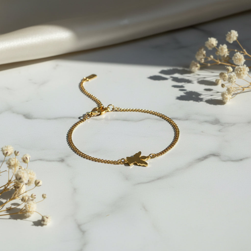 Personalized Angel Bracelet 14 mm with Engraving 925 Silver 18K Gold Plated