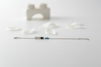 Children's Engraved Bracelet with Car 925 Sterling Silver Personalized