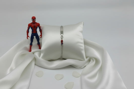 Kinder Gravur Armband mit Spiderman  925er Silber Rhodiniert Personalisiert
