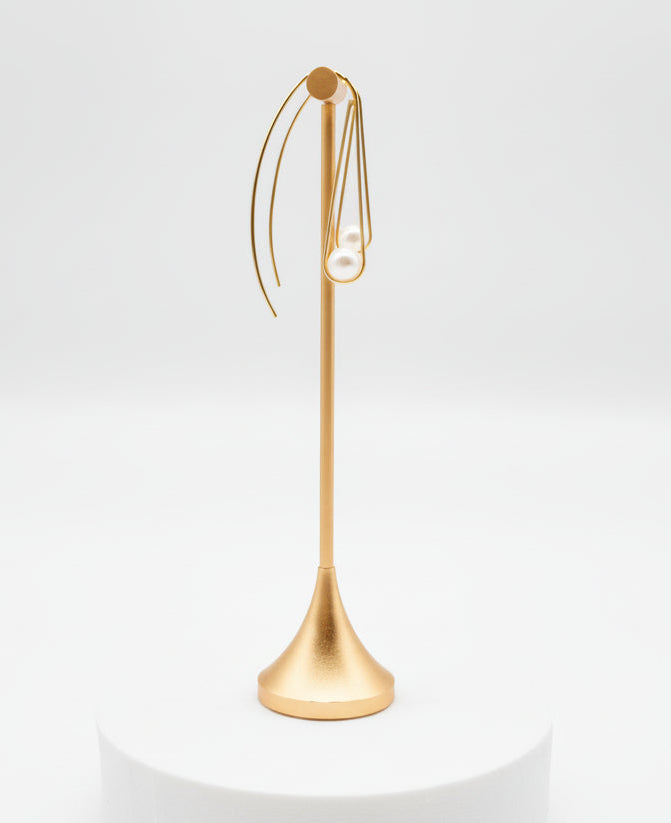 Threader Earrings with Pearl in Gold-Plated 925 Sterling Silver