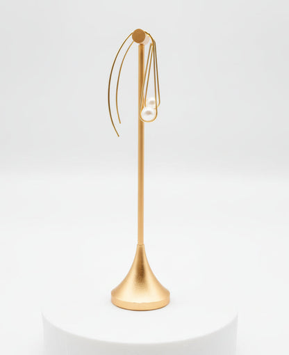 Threader Earrings with Pearl in Gold-Plated 925 Sterling Silver