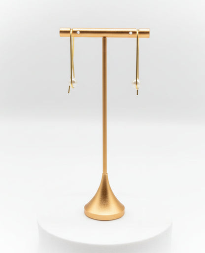 Threader Earrings with Pearl in Gold-Plated 925 Sterling Silver