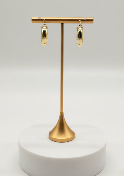 Hoop Earrings with Freshwater Pearl Made of 925 Sterling Silver 18K Gold Plated