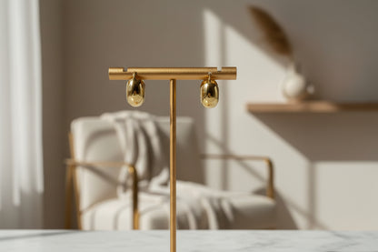 Small Hoop Earrings Gold Plated - 925 Sterling Silver, 18K Gold, Minimalist Women's Earrings