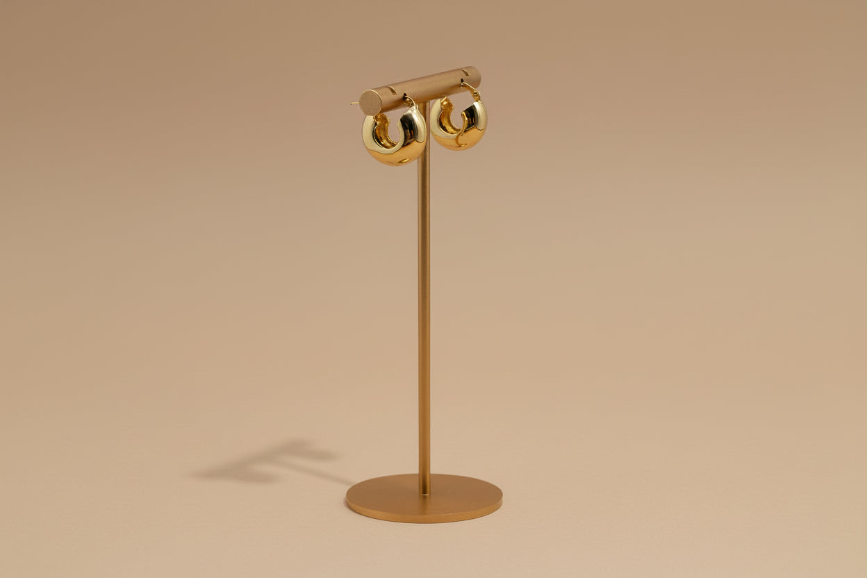 Small Hoop Earrings Gold Plated - 925 Sterling Silver, 18K Gold, Minimalist Women's Earrings