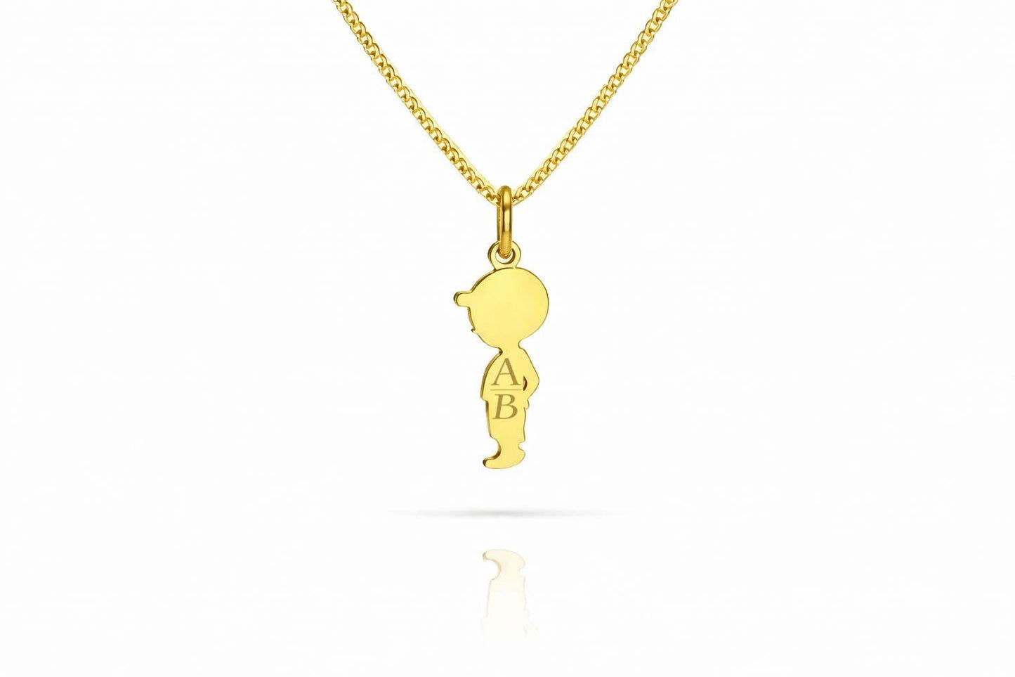 Personalized Necklace Boys Pendant Engraving 925 Silver 18k Gold Plated