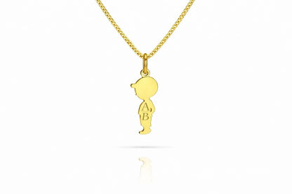 Personalized Necklace Boys Pendant Engraving 925 Silver 18k Gold Plated