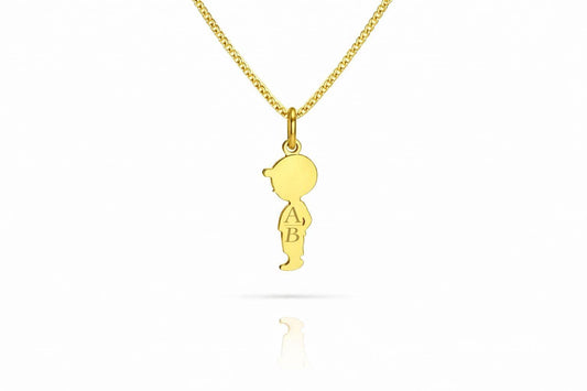 Personalized Necklace Boys Pendant Engraving 925 Silver 18k Gold Plated