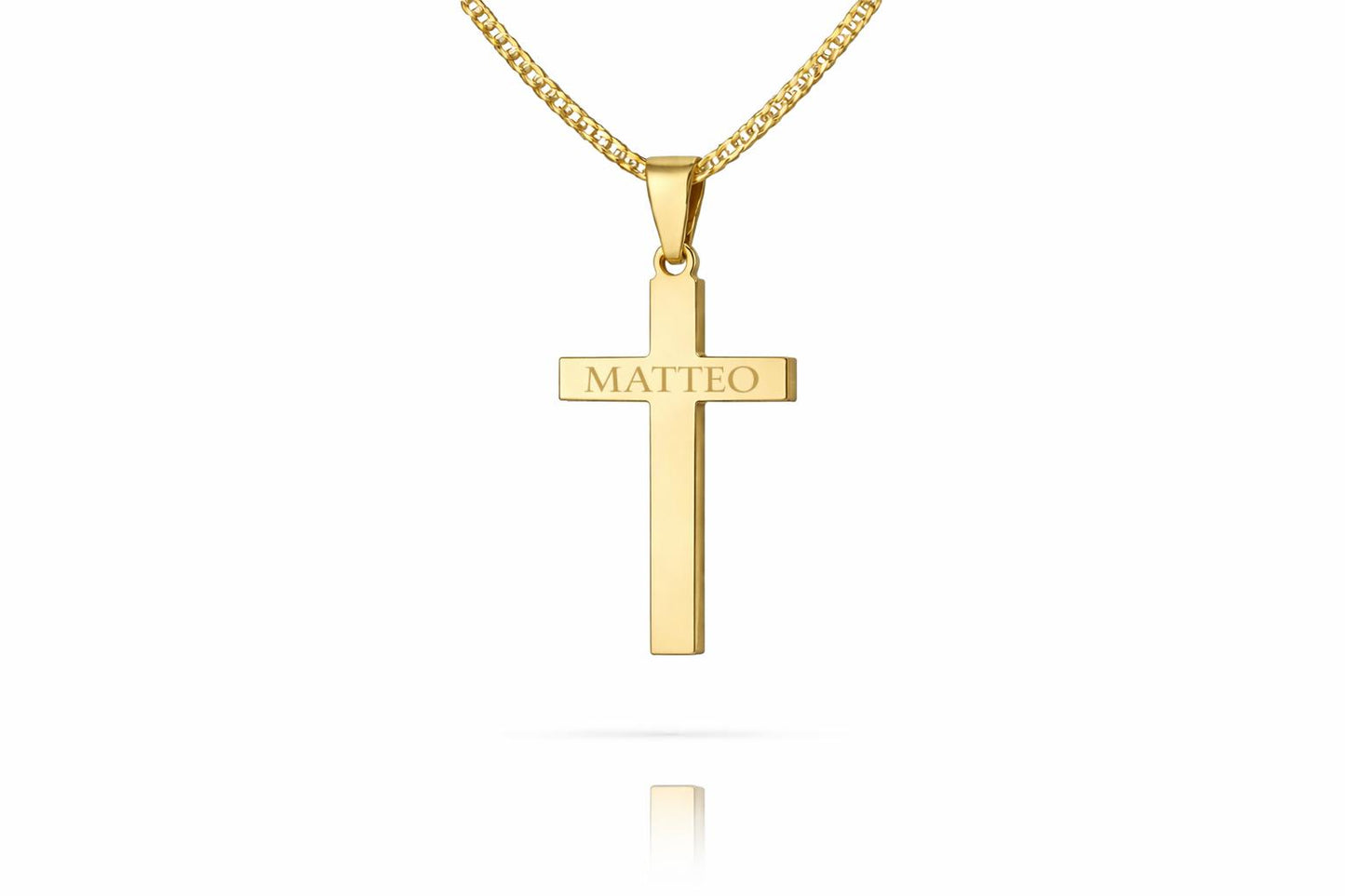Personalized Cross Necklace Pendant Engraving 925 Silver 18K Gold Plated