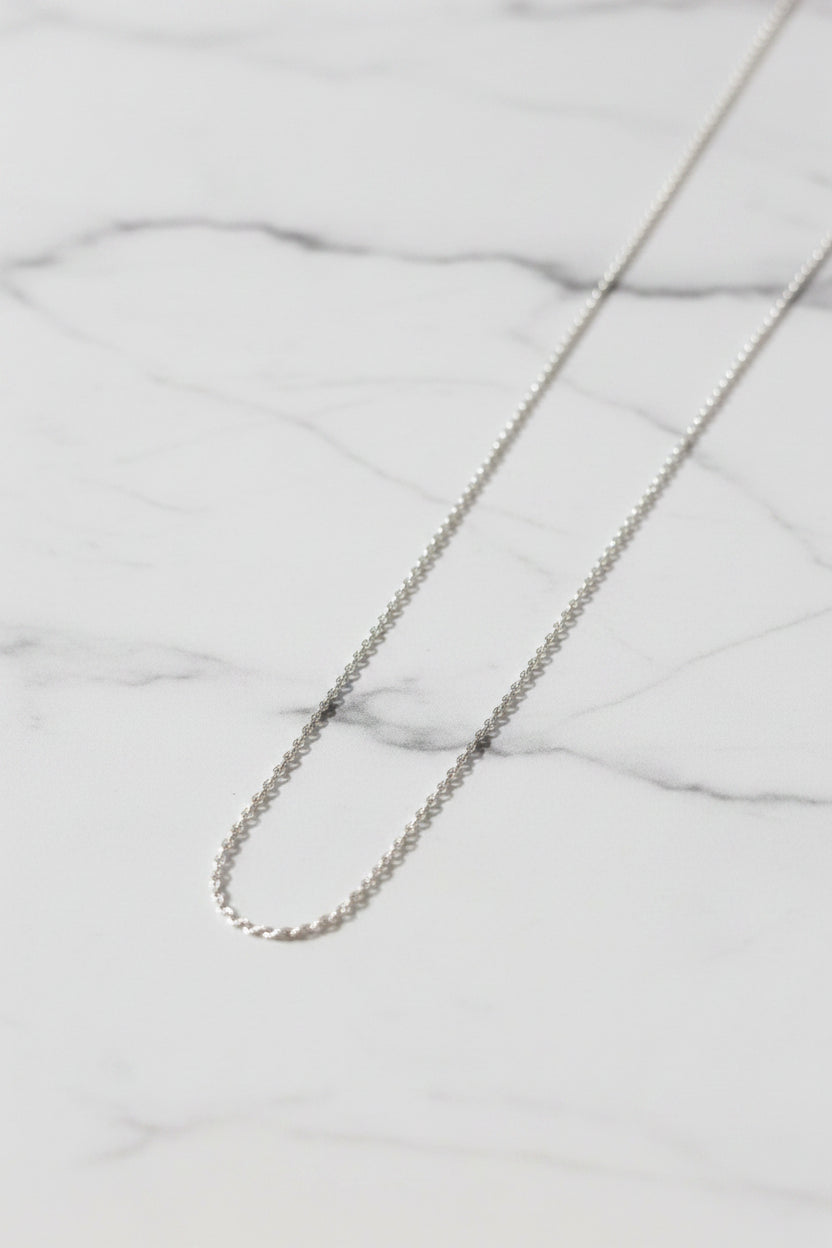 Rope Chain 925 Sterling Silver Rhodium Plated 1.4 mm